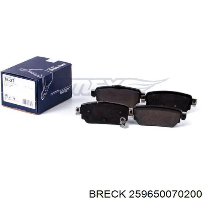 259650070200 Breck Колодки гальмівні задні, дискові