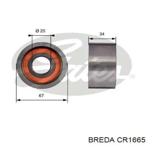 CR1665 Breda ролик ременя грм, паразитний