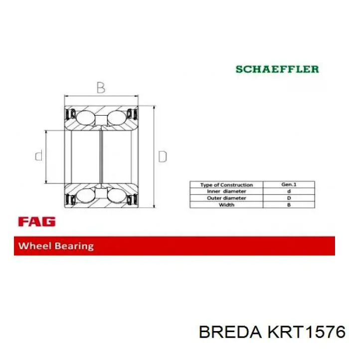 Підшипник ступиці KRT1576 Breda