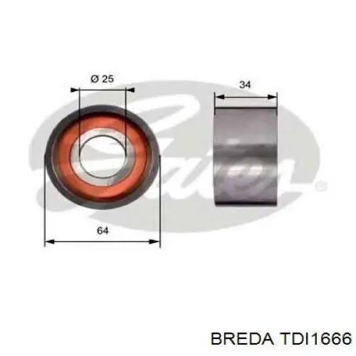 TDI1666 Breda ролик натягувача ременя грм
