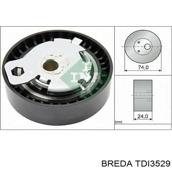 Ролик натяжителя ременя газорозподілу Breda TDI3529 ціна, від 20.04 USD