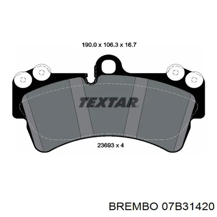 Гальмівні колодки Brembo 07B31420 ціна, від 64.12 USD