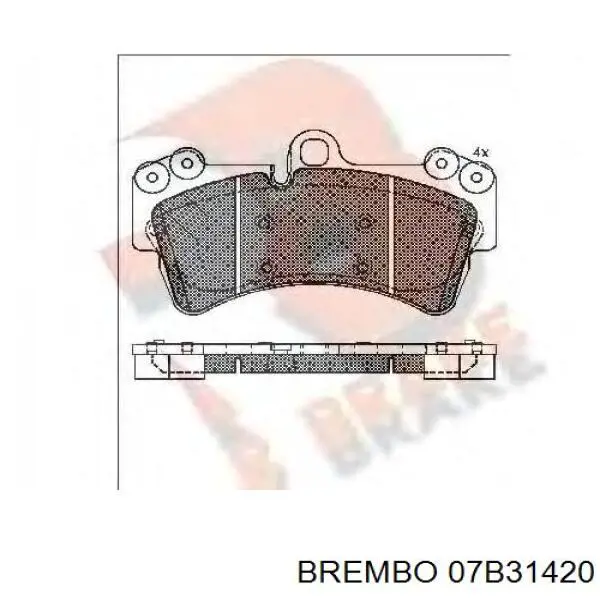 Купити 07B31420 Brembo Колодки гальмівні передні, дискові