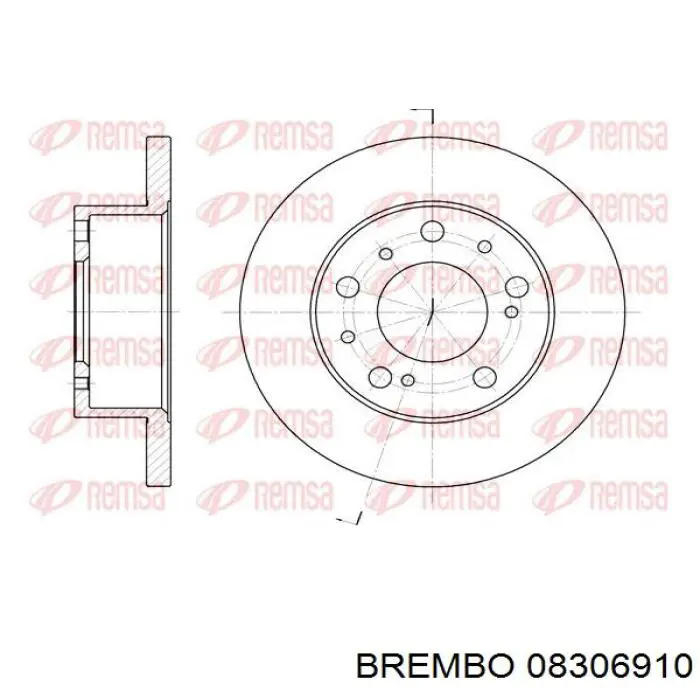 08306910 Brembo Гальмо дискове переднє