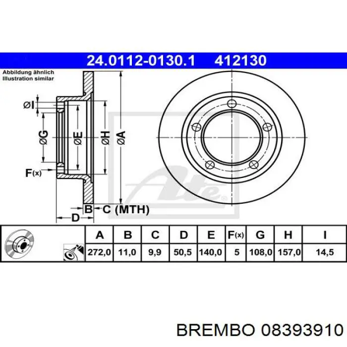 Купити 08393910 Brembo Ротор гальмівний