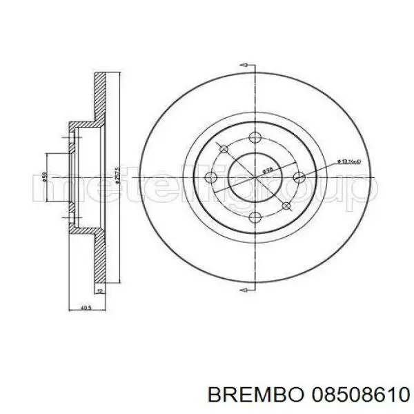 08508610 Brembo диск гальмівний передній