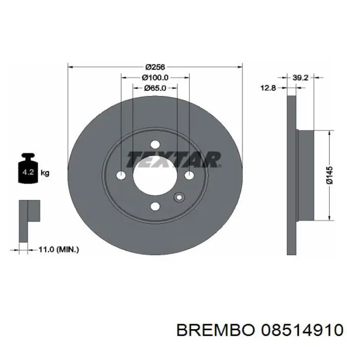 Диск гальмівний передній 08514910 Brembo