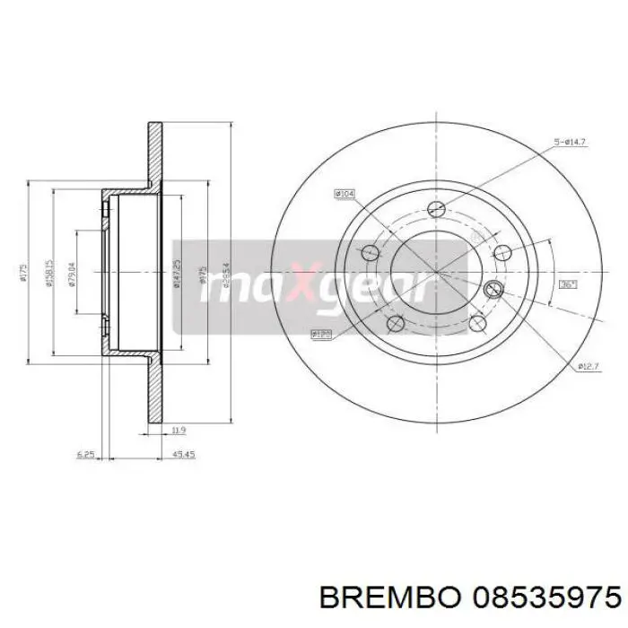 08535975 Brembo диск гальмівний передній