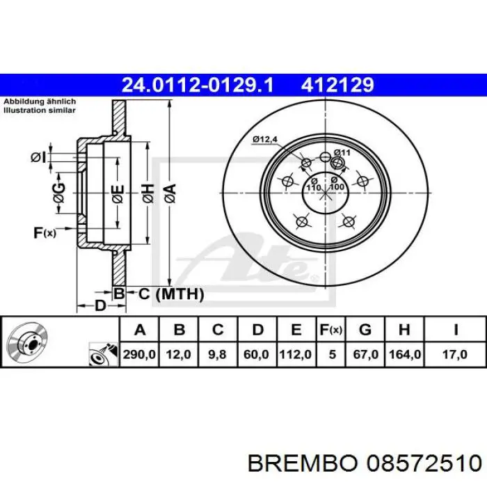 Гальмівні диски 08572510 Brembo