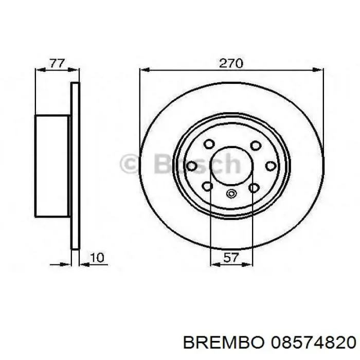 Купити 08574820 Brembo Диск заднього гальма