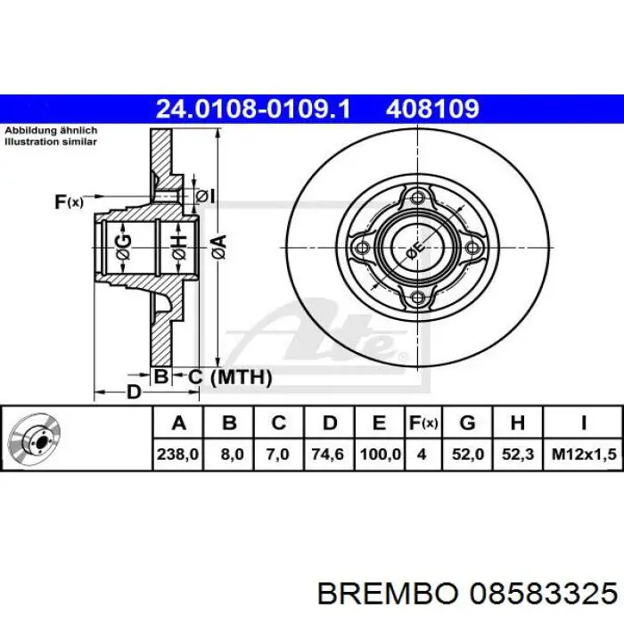 08583325 Brembo Дискові гальма