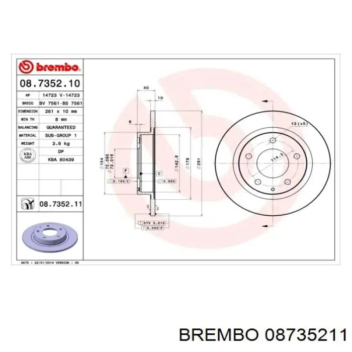 Гальмівні диски 08735211 Brembo