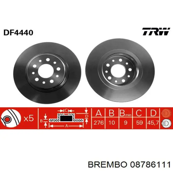 08786111 Brembo Дискові гальма
