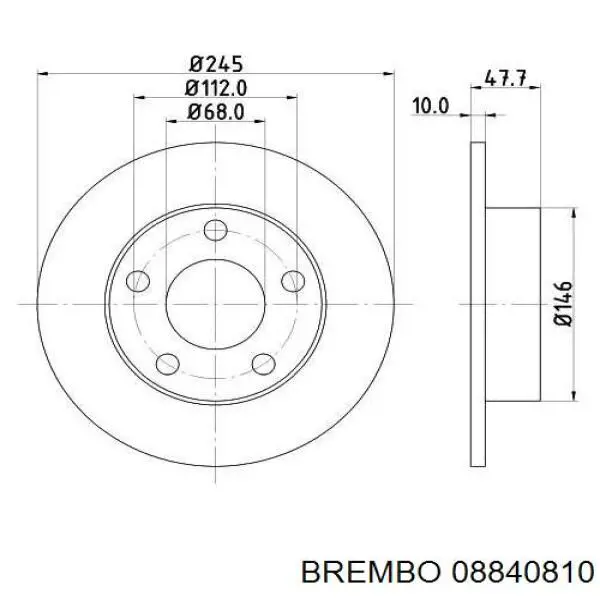 Задні дискові гальма Brembo 08840810 ціна, від 26.44 USD