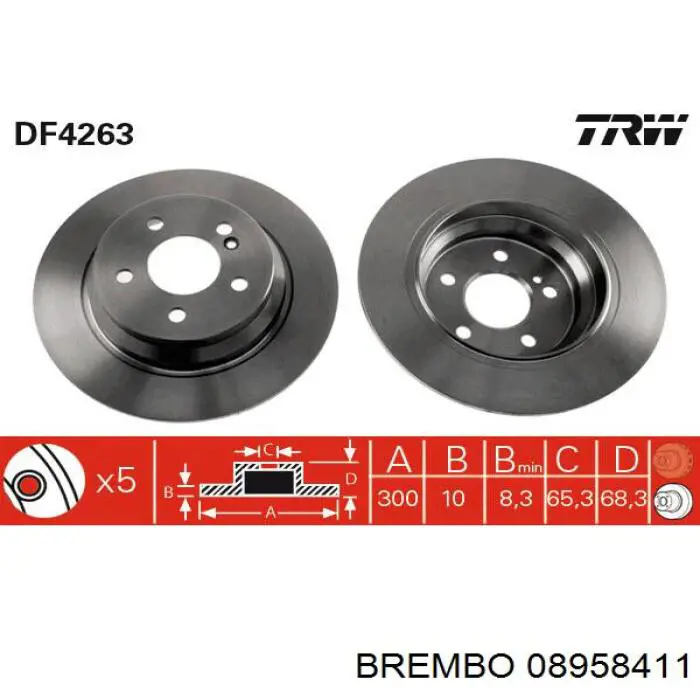 Гальмівні диски 08958411 Brembo