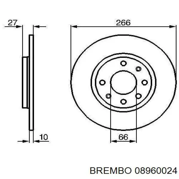 08960024 Brembo Гальмо дискове переднє