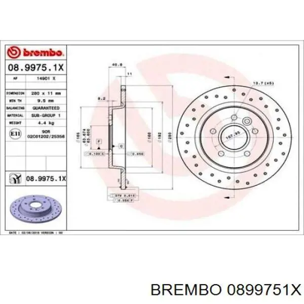 0899751X Brembo Дискові гальма