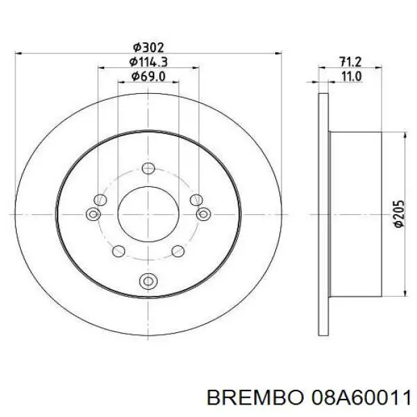 08A60011 Brembo Дискові гальма
