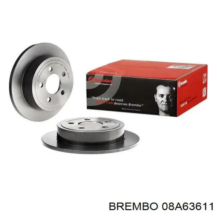 08A63611 Brembo диск гальмівний задній