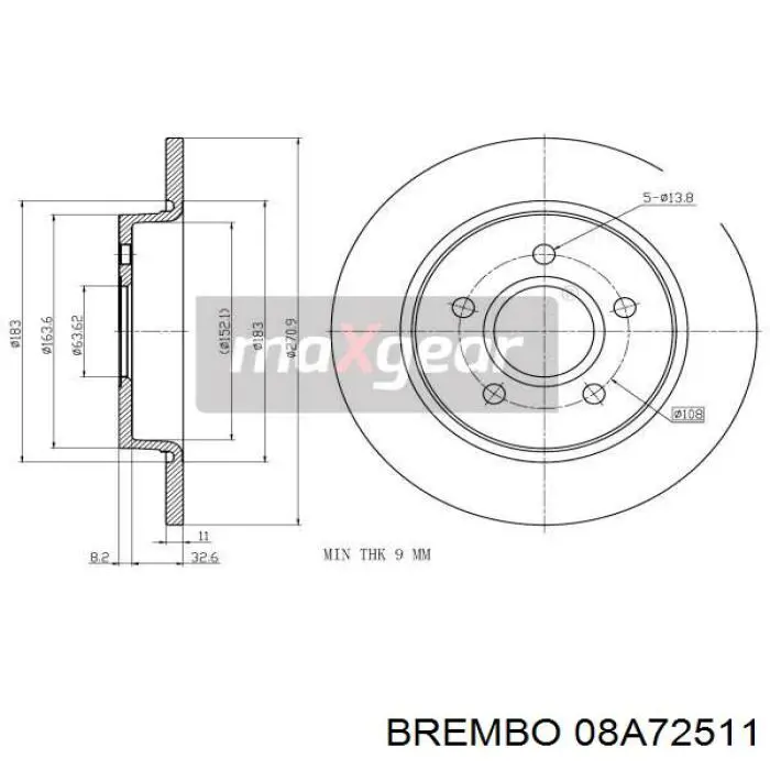 Гальмівні диски 08A72511 Brembo