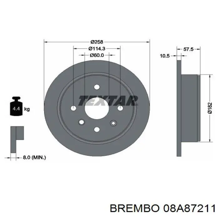 08A87211 Brembo Дискові гальма