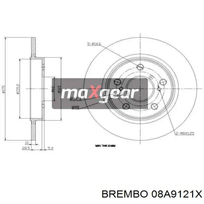 Гальмівні диски 08A9121X Brembo