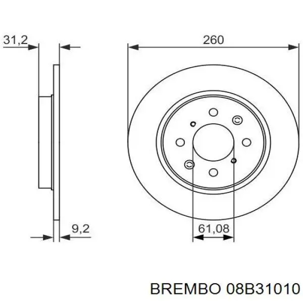 08B31010 Brembo Дискові гальма