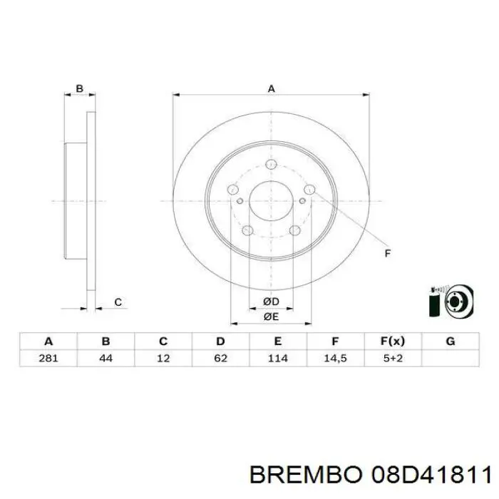 Купити 08D41811 Brembo Диск заднього гальма
