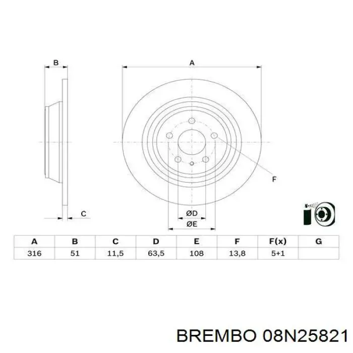 Задні дискові гальма Brembo 08N25821 ціна, від 56.60 USD
