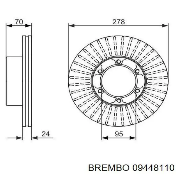 09448110 Brembo диск гальмівний передній