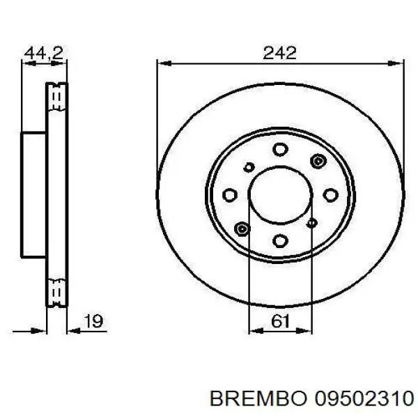 09502310 Brembo Гальмо дискове переднє
