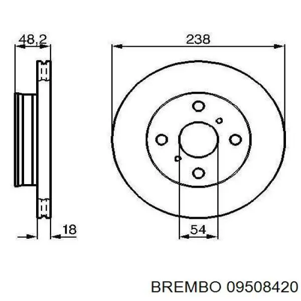 09508420 Brembo Гальмо дискове переднє