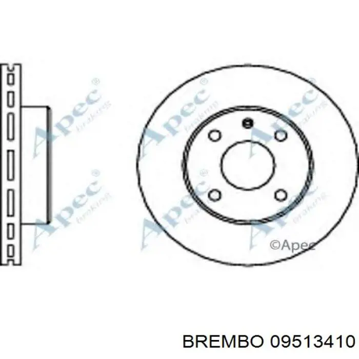 09513410 Brembo Гальмо дискове переднє
