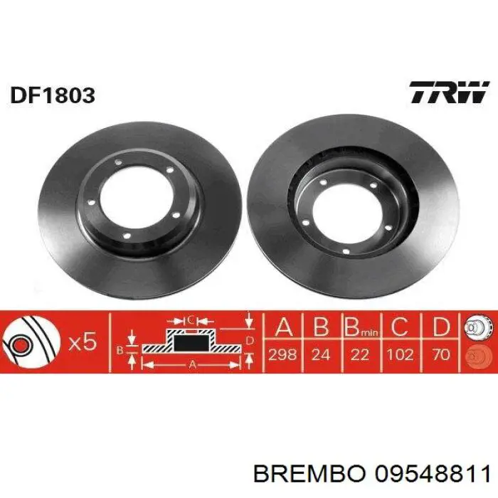 09548811 Brembo диск гальмівний передній