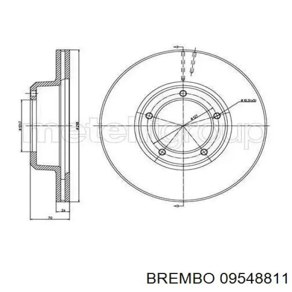 Купити 09548811 Brembo Ротор гальмівний