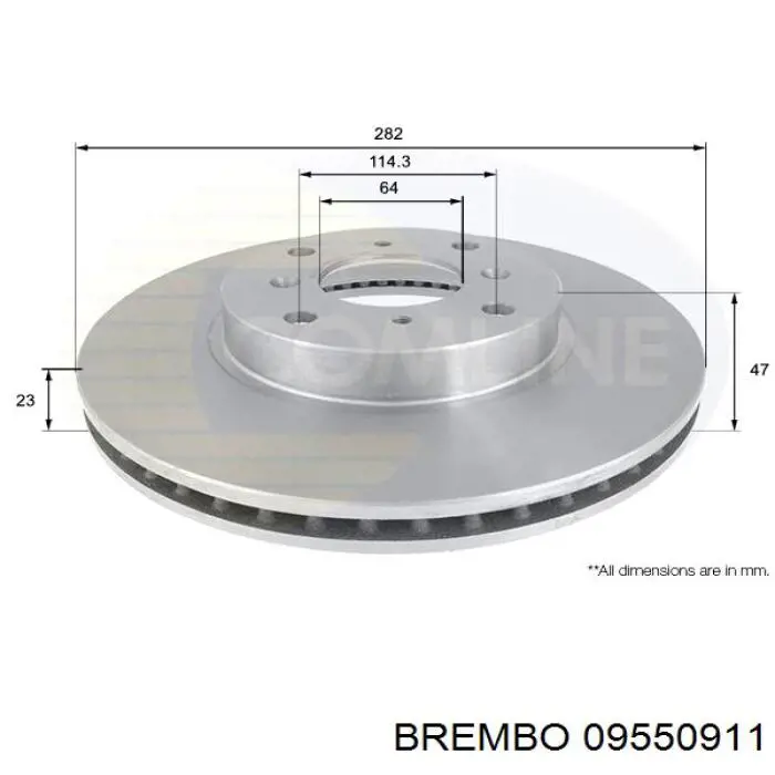 Купити 09550911 Brembo Ротор гальмівний