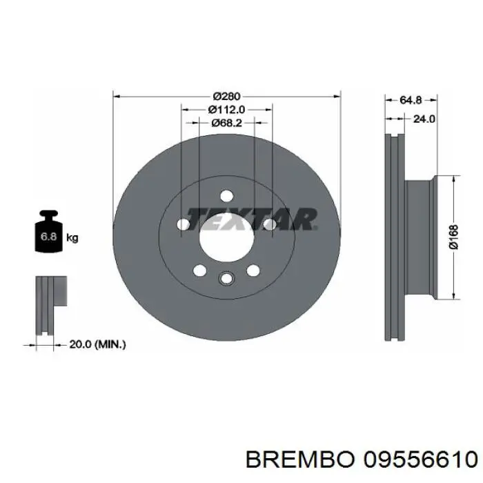 Диск переднього гальма Brembo 09556610 ціна, від 36.99 USD