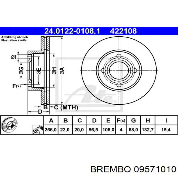 Гальмівні диски передні 09571010 Brembo