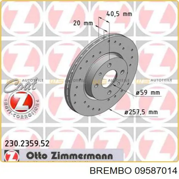 Гальмівні диски передні 09587014 Brembo