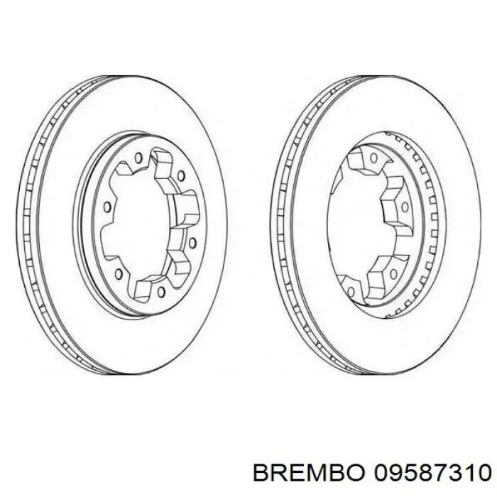 Диск переднього гальма Brembo 09587310 ціна, від 27.90 USD