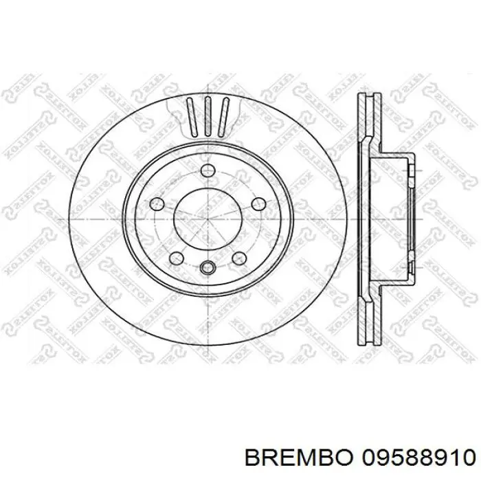 Диск переднього гальма Brembo 09588910 ціна, від 44.06 USD