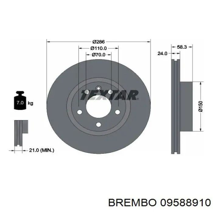 Гальмівні диски передні 09588910 Brembo