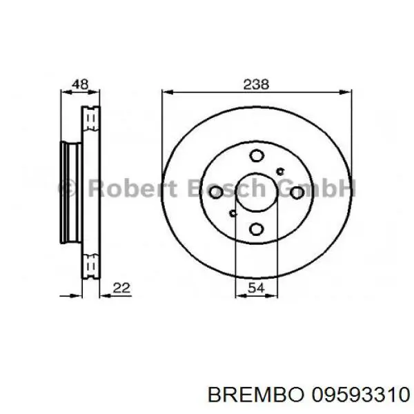 Диск гальмівний передній Brembo 09593310