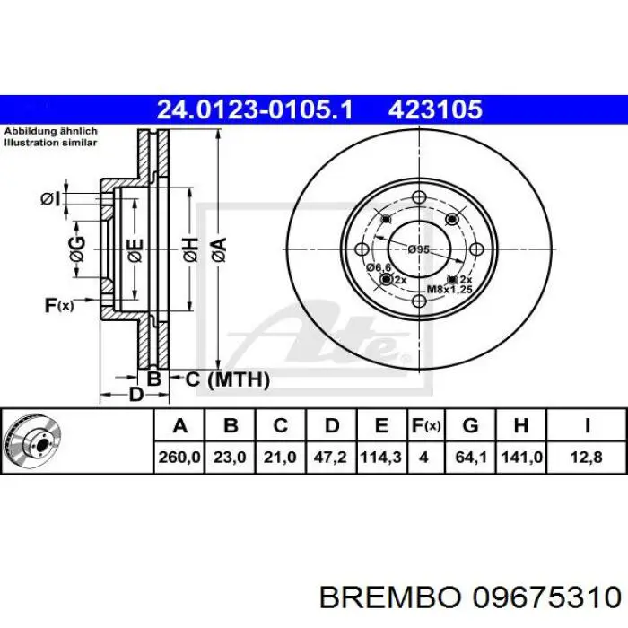 09675310 Brembo Гальмо дискове переднє