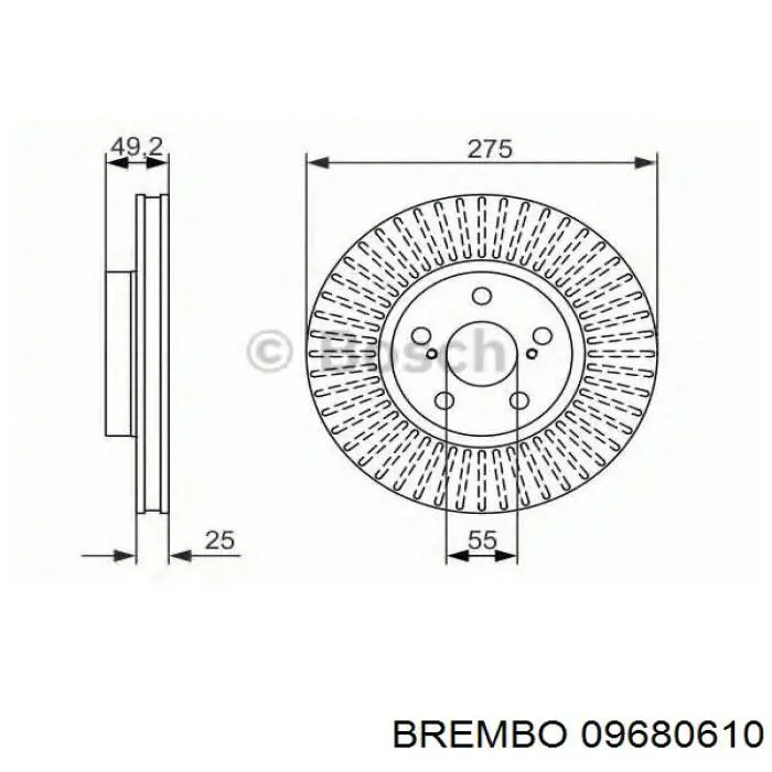 Гальмівні диски передні 09680610 Brembo