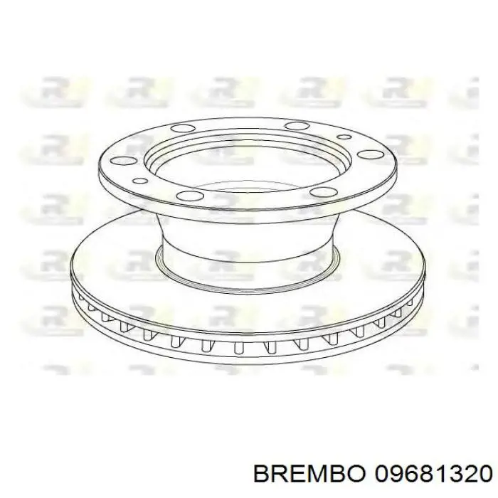 Диск гальмівний передній Brembo 09681320