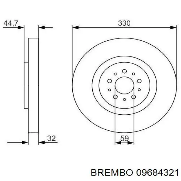 09684321 Brembo диск гальмівний передній