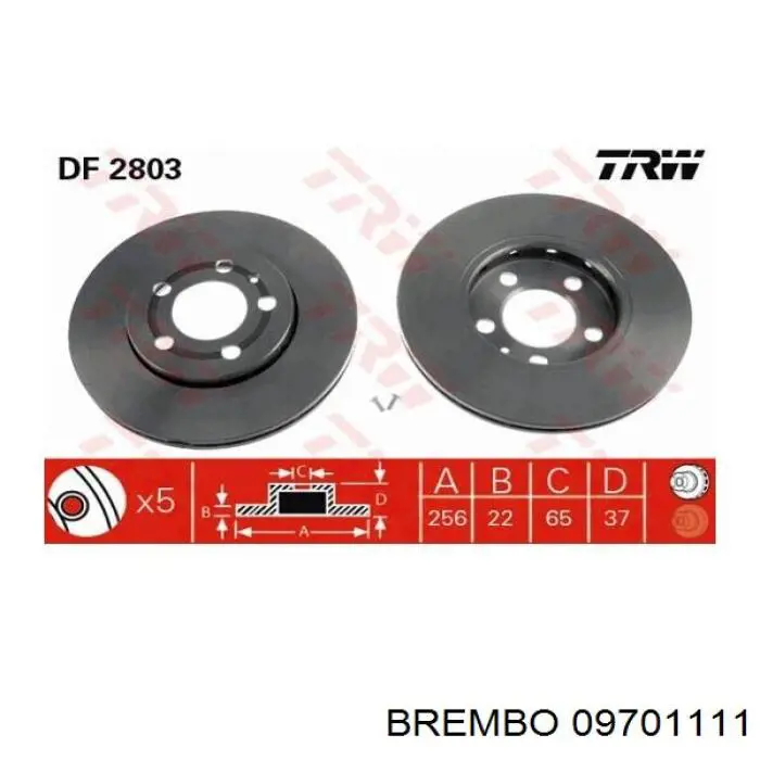 Гальмівні диски передні 09701111 Brembo