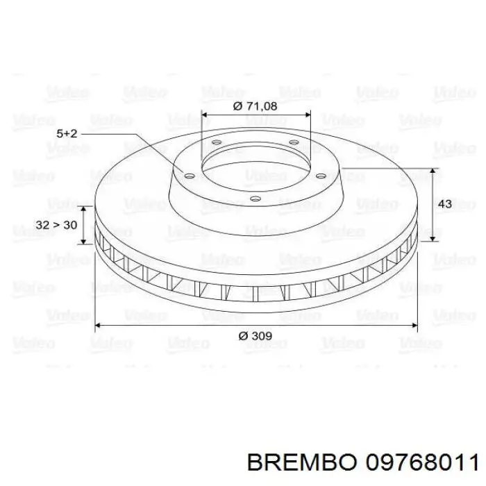 Диск переднього гальма Brembo 09768011 ціна, від 48.65 USD