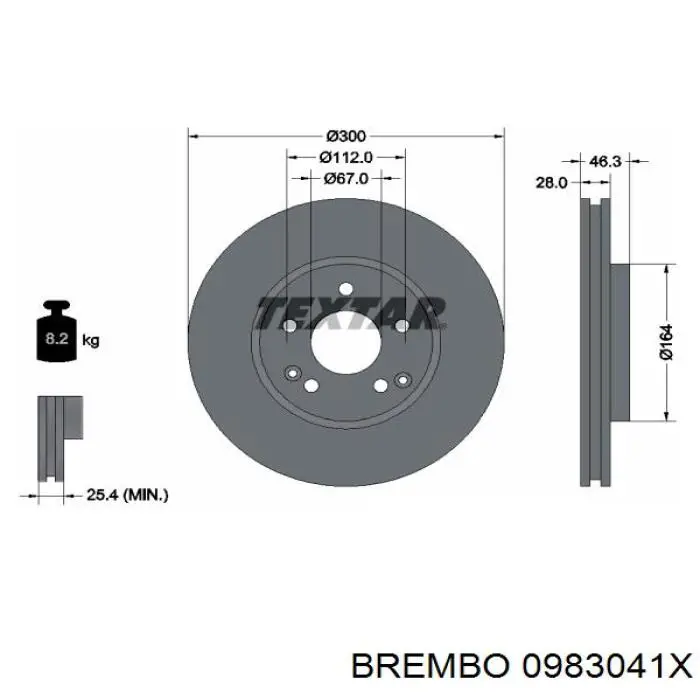 Гальмівні диски передні 0983041X Brembo